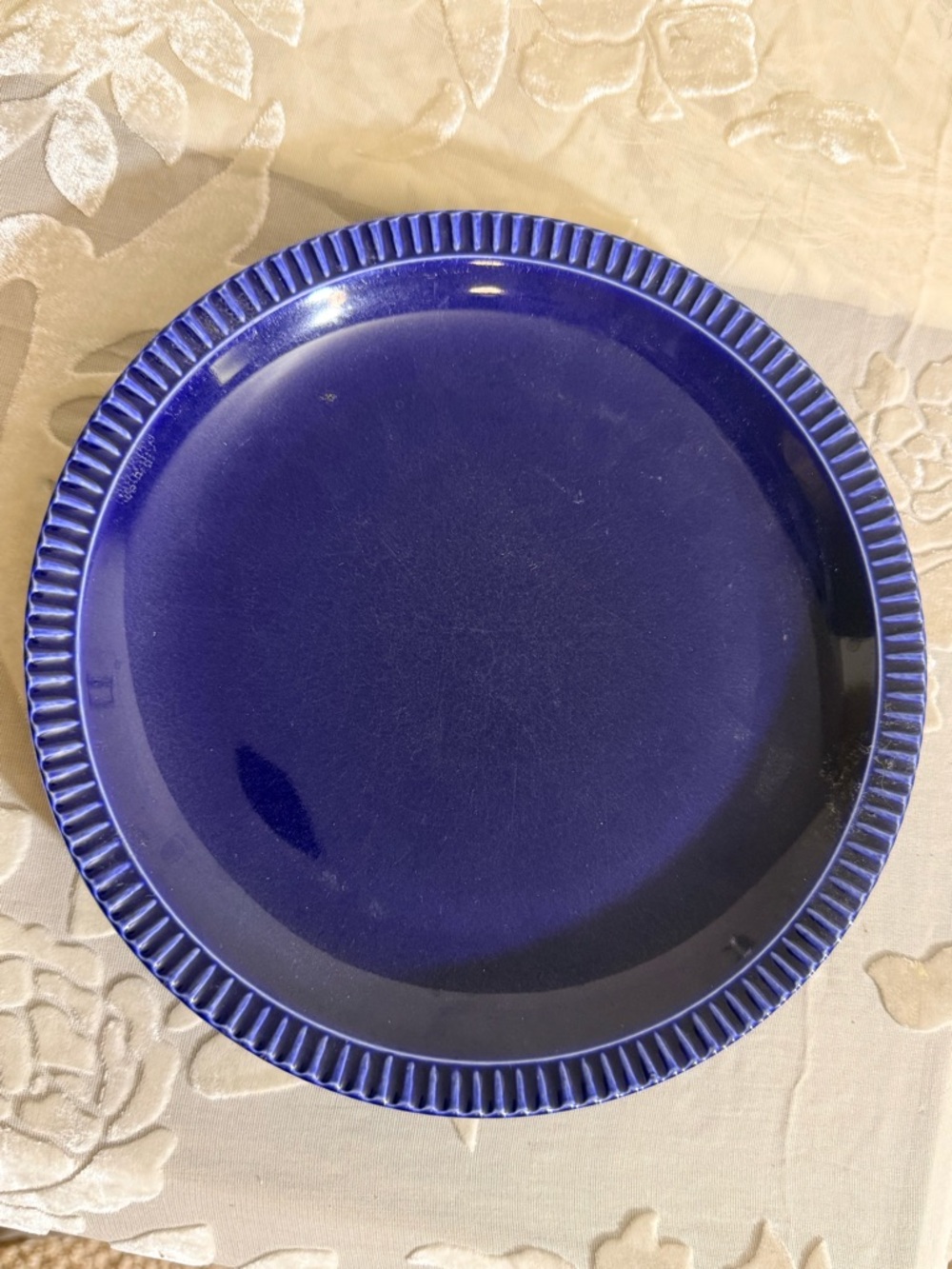 Portugal Cerina  Blue Ceramic Dinner Plate - Deep Blue Glazed Stoneware
